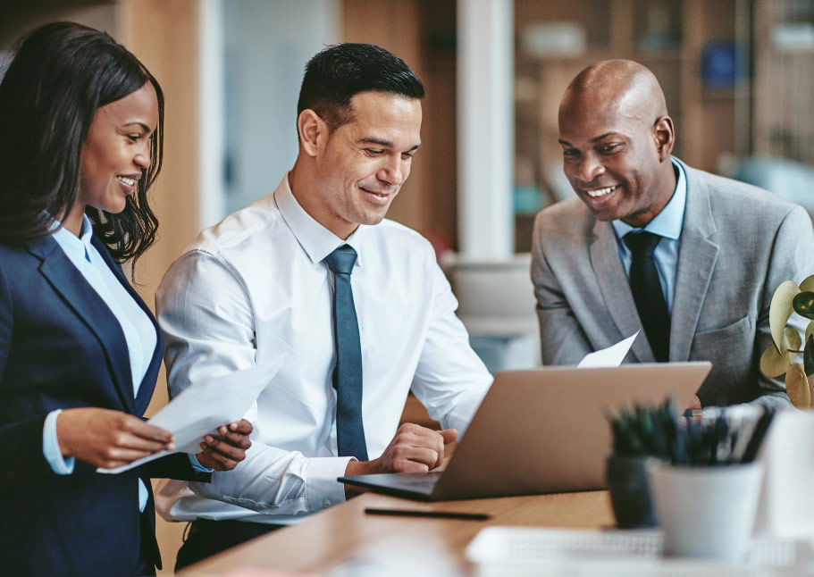 Business professionals working on project in boardroom