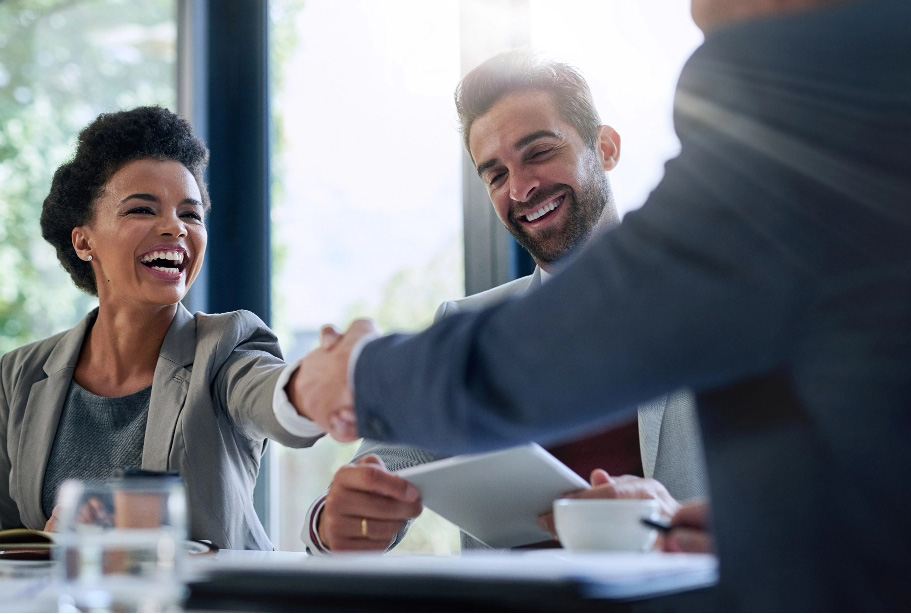 Business team shaking hands success