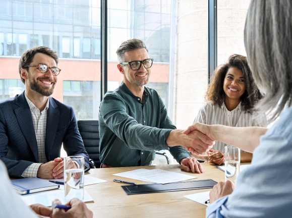 Business team shaking hands