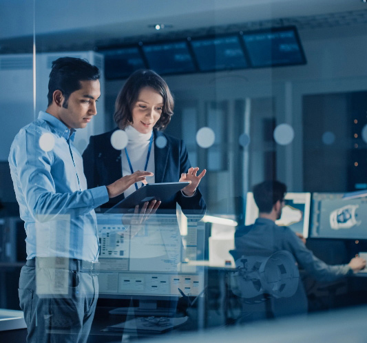 Business team uses technology concept