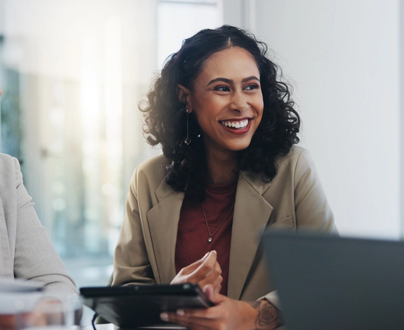 Business woman smiling