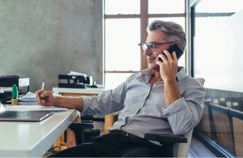 Casual professional business man on phone