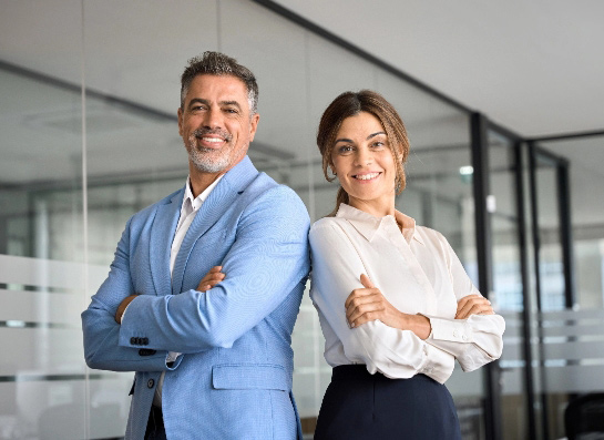 Happy executive managers