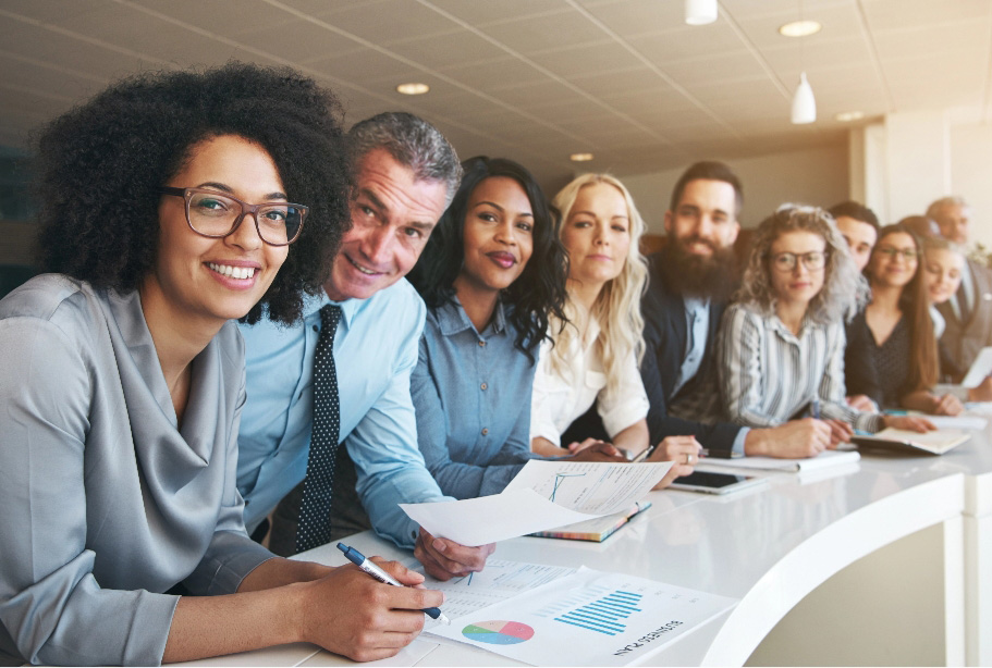 Large office team photo