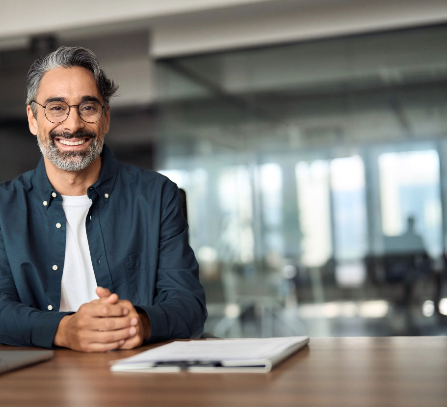 Middle-aged man smiling