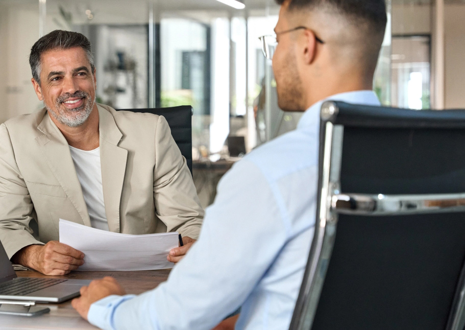 Middle aged professionals in meeting