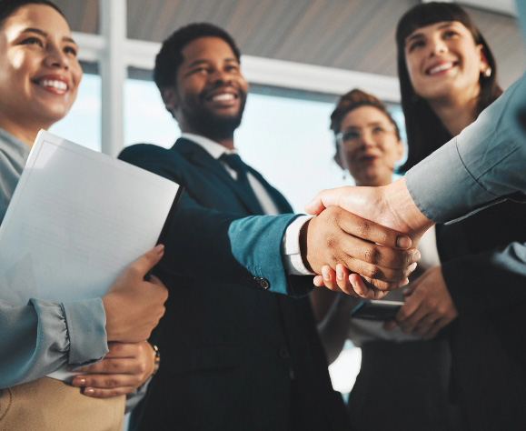 Successful business deal shaking hands